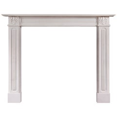 Regency Style White Marble Fireplace Mantel