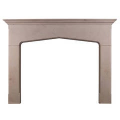English Bath Stone Fireplace Mantel in the Gothic Manner