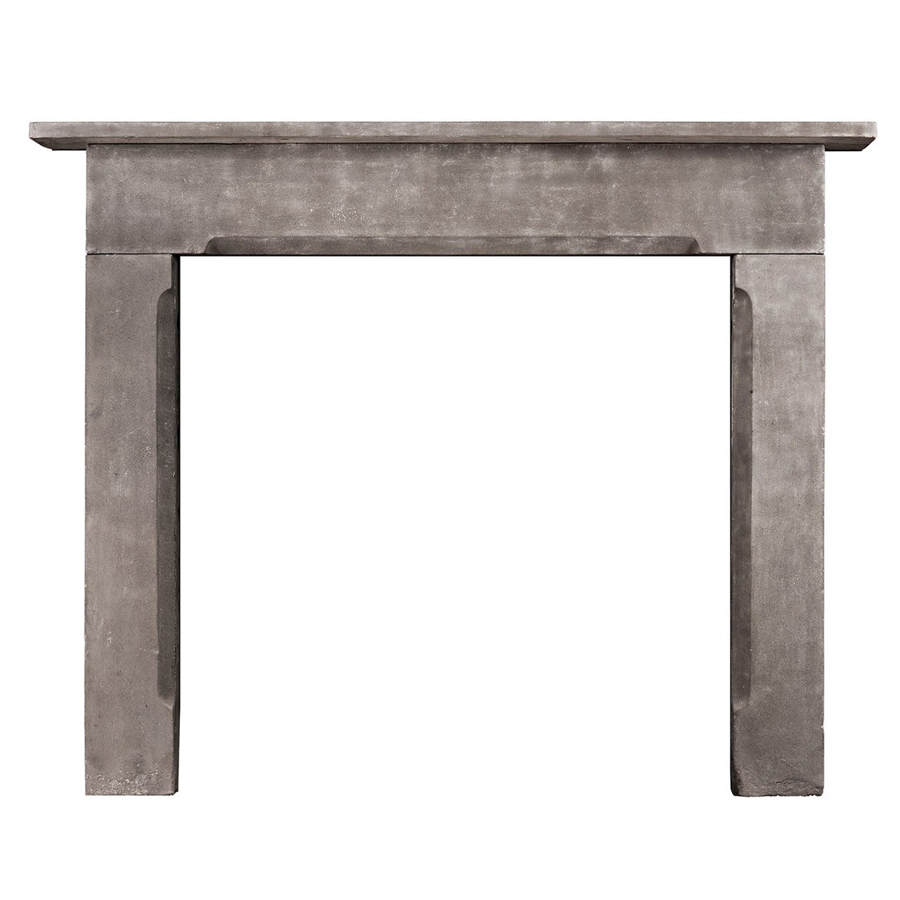 A Large English Fireplace Mantel in Grey York Stone For Sale