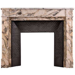 A Finely Carved Louis XVI Chimneypiece in Breche Marble