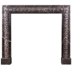 Elegant Carved Bolection Mantel in Nero Marquina Marble