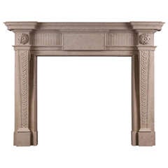 Antique English George II Style Lincoln Stone Mantel