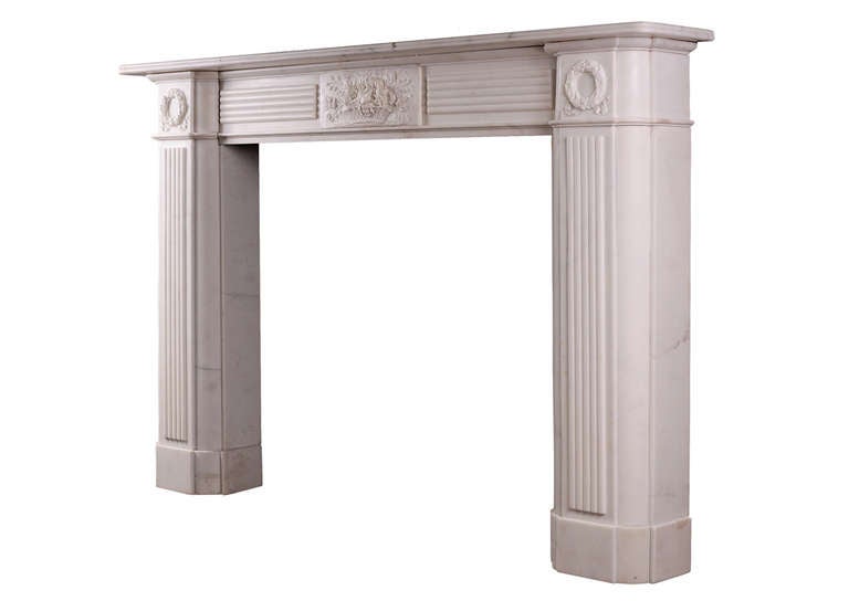 Period Regency Statuary White Marble Mantel In Good Condition In London, GB