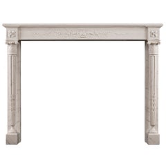 French Louis XVI Statuary Marble Antique Fireplace