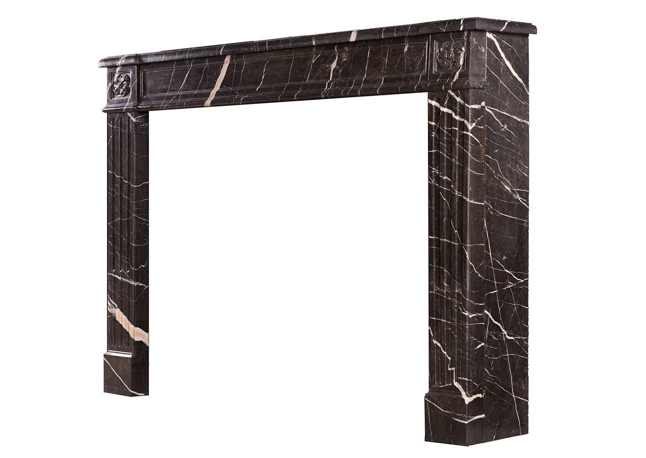 20th Century French Marble Fireplace in the Louis XVI Style