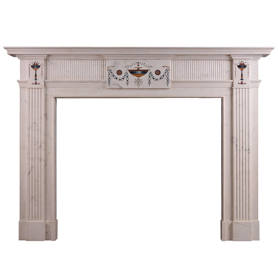 Irish Statuary Marble Fireplace Mantel in the Manner of Pietro Bossi