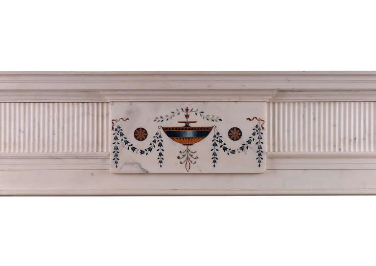 Georgian Irish Statuary Marble Fireplace Mantel in the Manner of Pietro Bossi For Sale