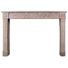Rustic 18th Century French Louis XVI Limestone Fireplace Mantel