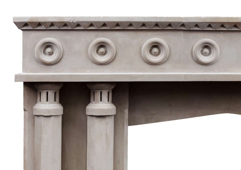 British 19th Century English Stone Mantel Surround with Double Columns For Sale