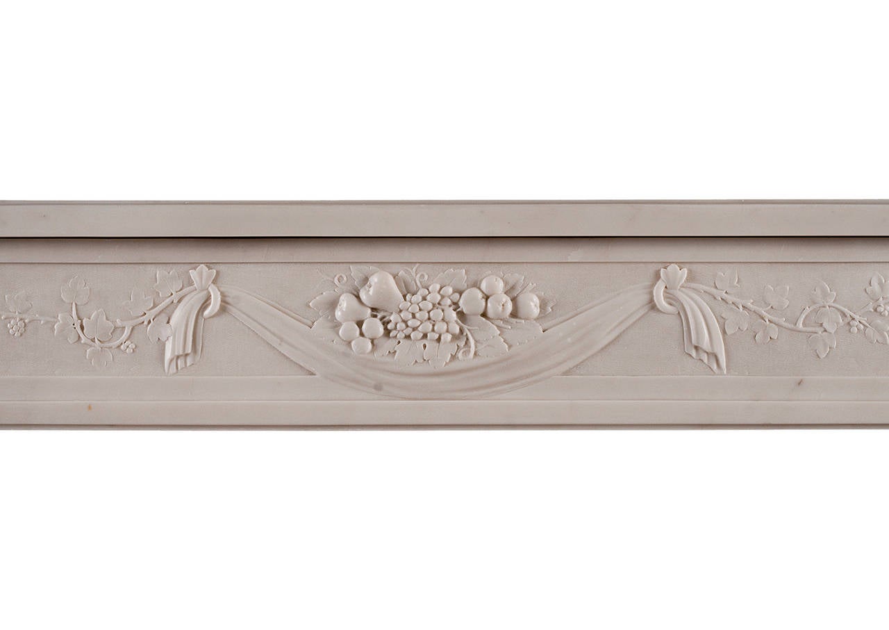 18th Century and Earlier Finely Carved French Louis XVI Antique Fireplace Mantel For Sale