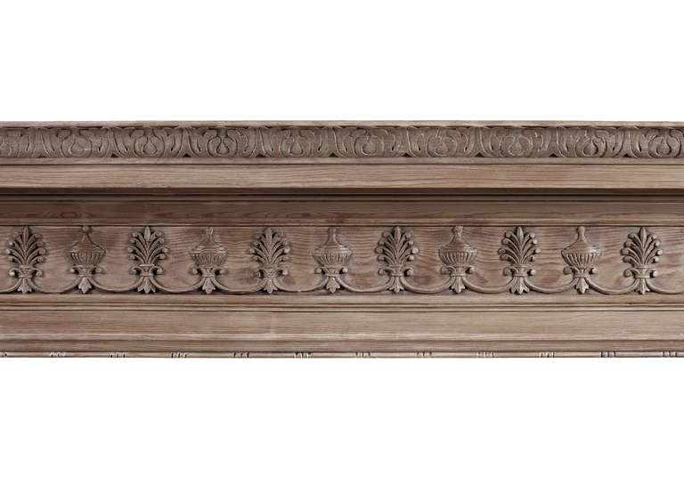 Finely Carved English Pine Fireplace In Good Condition In London, GB