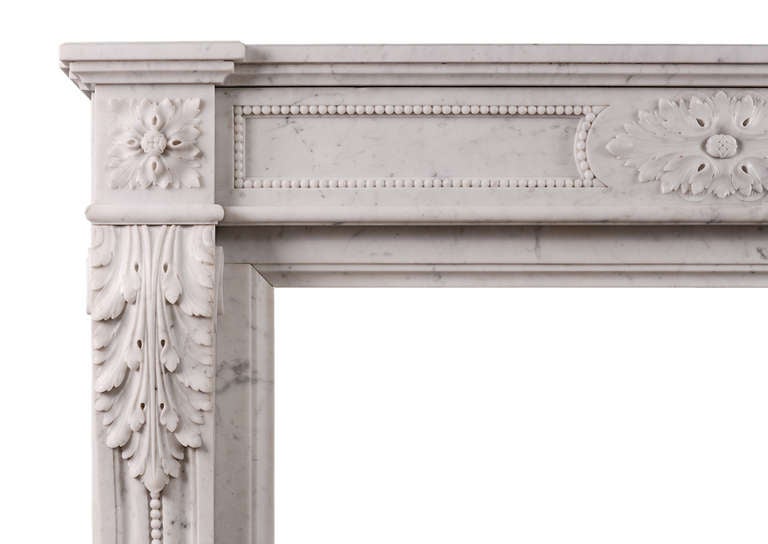 19th Century French Louis XVI Style Antique Marble Fireplace In Good Condition In London, GB