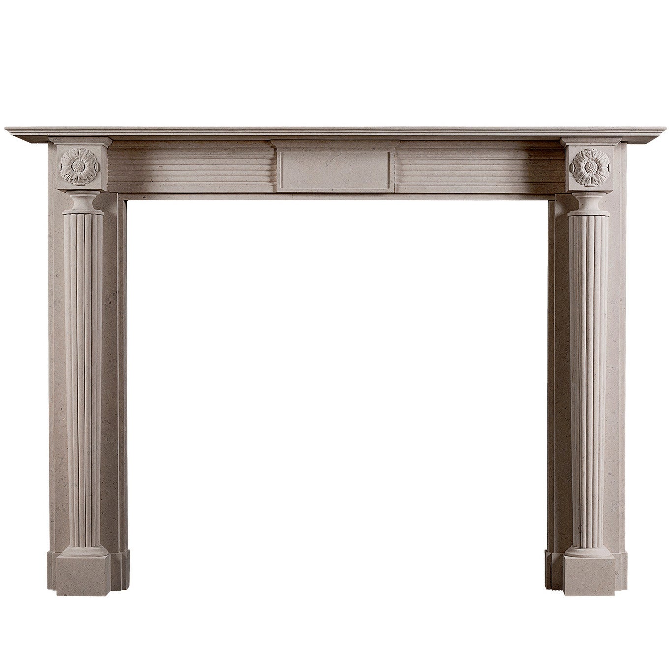 Regency Style Fireplace Mantel in Lincolnshire Limestone For Sale