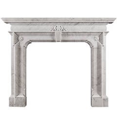 Mannerist Fireplace in Italian Carrara Marble 10