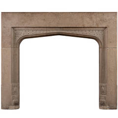 English Stone Fireplace in the Gothic Revival Style
