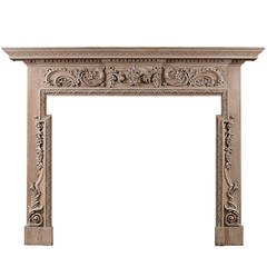 Georgian Style Carved Pine Fireplace 3