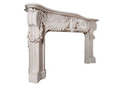 Italienischer Kaminsims aus Bildhauermarmor im Barockstil