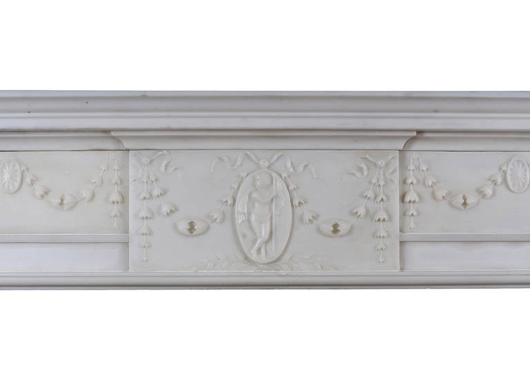 Repisa de mármol del siglo XIX a la manera de Robert Adam Jorge III en venta
