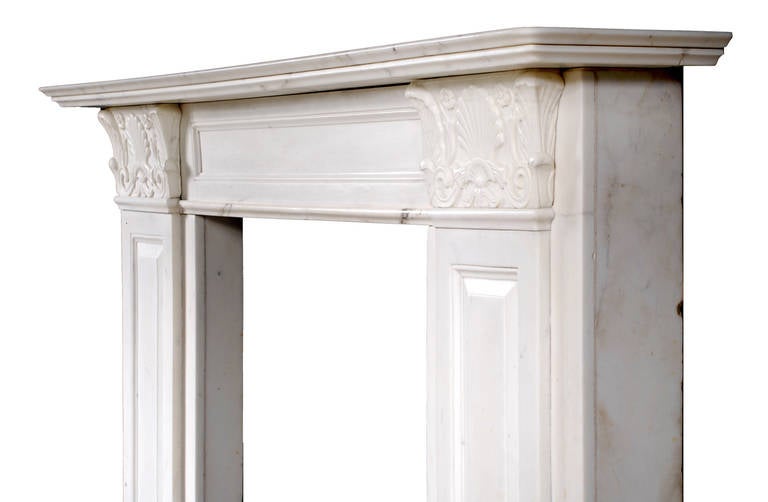 British Statuary Regency Marble Fireplace in the Manner of Thomas Hope For Sale