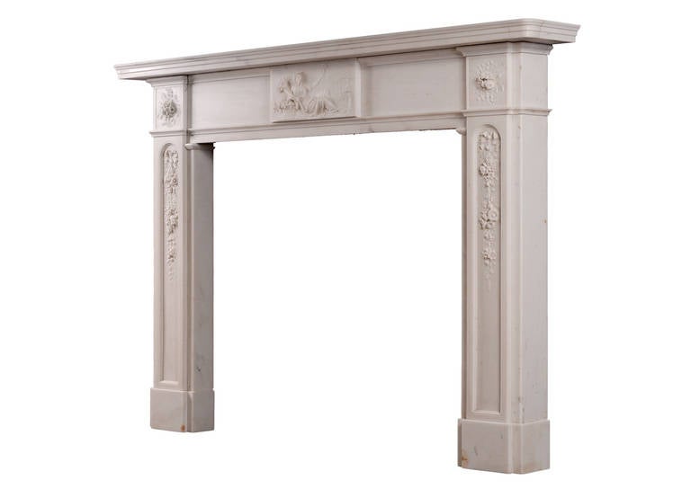 Period Regency Statuary Marble Fireplace Mantel In Good Condition For Sale In London, GB