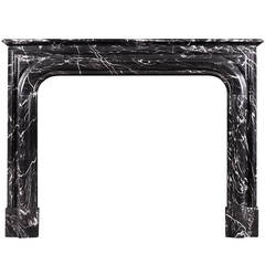 19th Century French Louis XIV Style Black and White Marble Mantel Piece