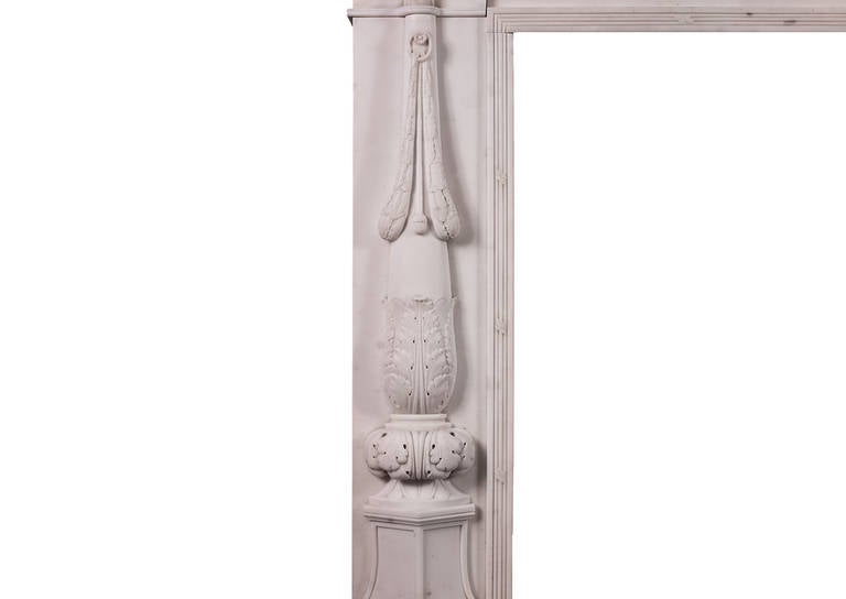Period Regency Statuary Marble Fireplace Mantel In Good Condition For Sale In London, GB