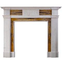 Antique A Neoclassical English Statuary and Siena Marble Mantel Piece
