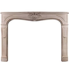 19th Century French Louis XV Style Limestone Fireplace Mantel 19th Century French Louis XV Style Limestone Fireplace Mantel