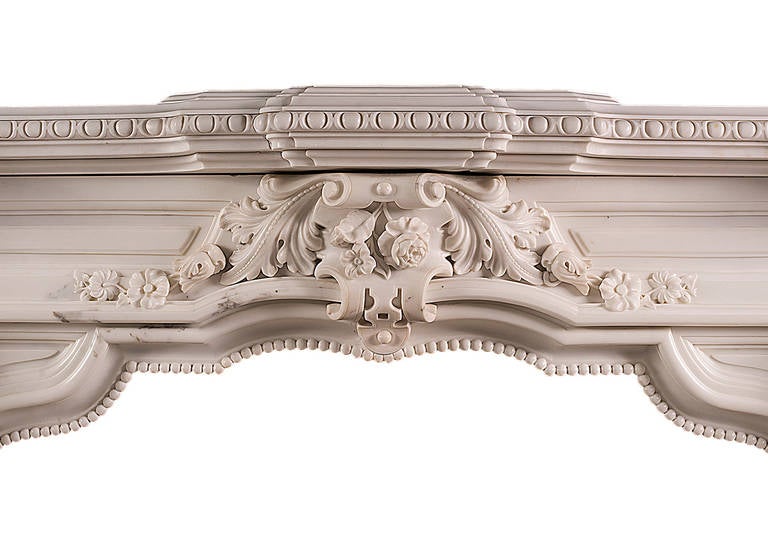 rococo statuary marble fireplace mantel