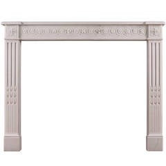 French Louis XVI Statuary Antique Marble Fireplace Mantel