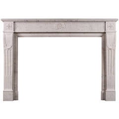 French Carrara Antique Marble Fireplace Mantel, 19th Century 5