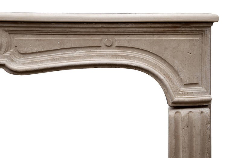 Unusual 18th Century French Limestone Fireplace Mantel In Good Condition For Sale In London, GB