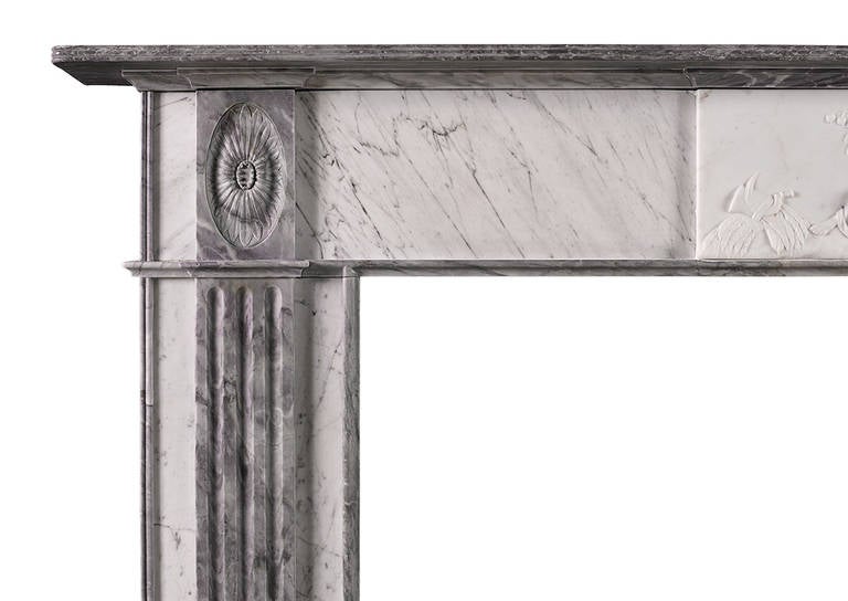 Cheminée d'époque Regency en marbres statuaire, Bardiglio et Carrara Bon état - En vente à London, GB