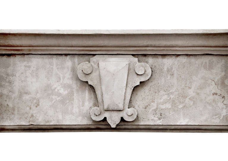 19th Century English Carved Limestone Chimneypiece