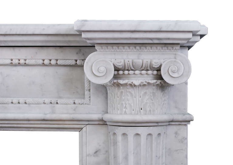 17th Century Early 19th Century Louis XVI Style Marble Fireplace For Sale