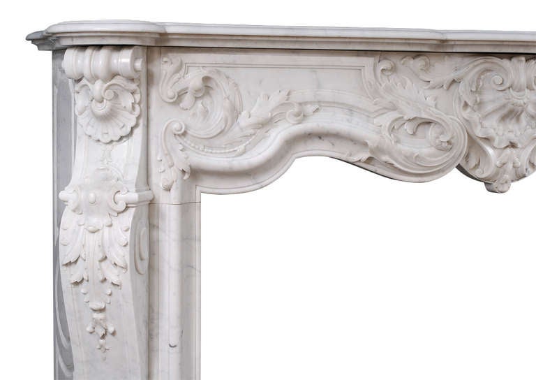 french white marble fireplace