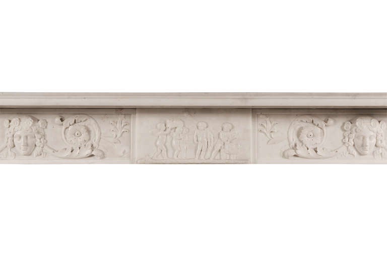 english regency caryatid white marble chimneypiece