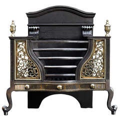 19th C. English Brass and Steel Fire Basket 2