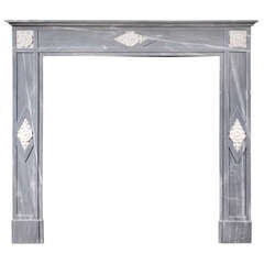 Antique French Directoire Chimneypiece in Grey Bardiglio Marble