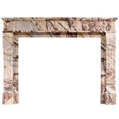 19th C. French Louis XVI Style Breche Marble Mantel