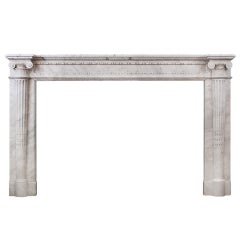 Antique Early 19th Century Louis XVI Style Marble Fireplace