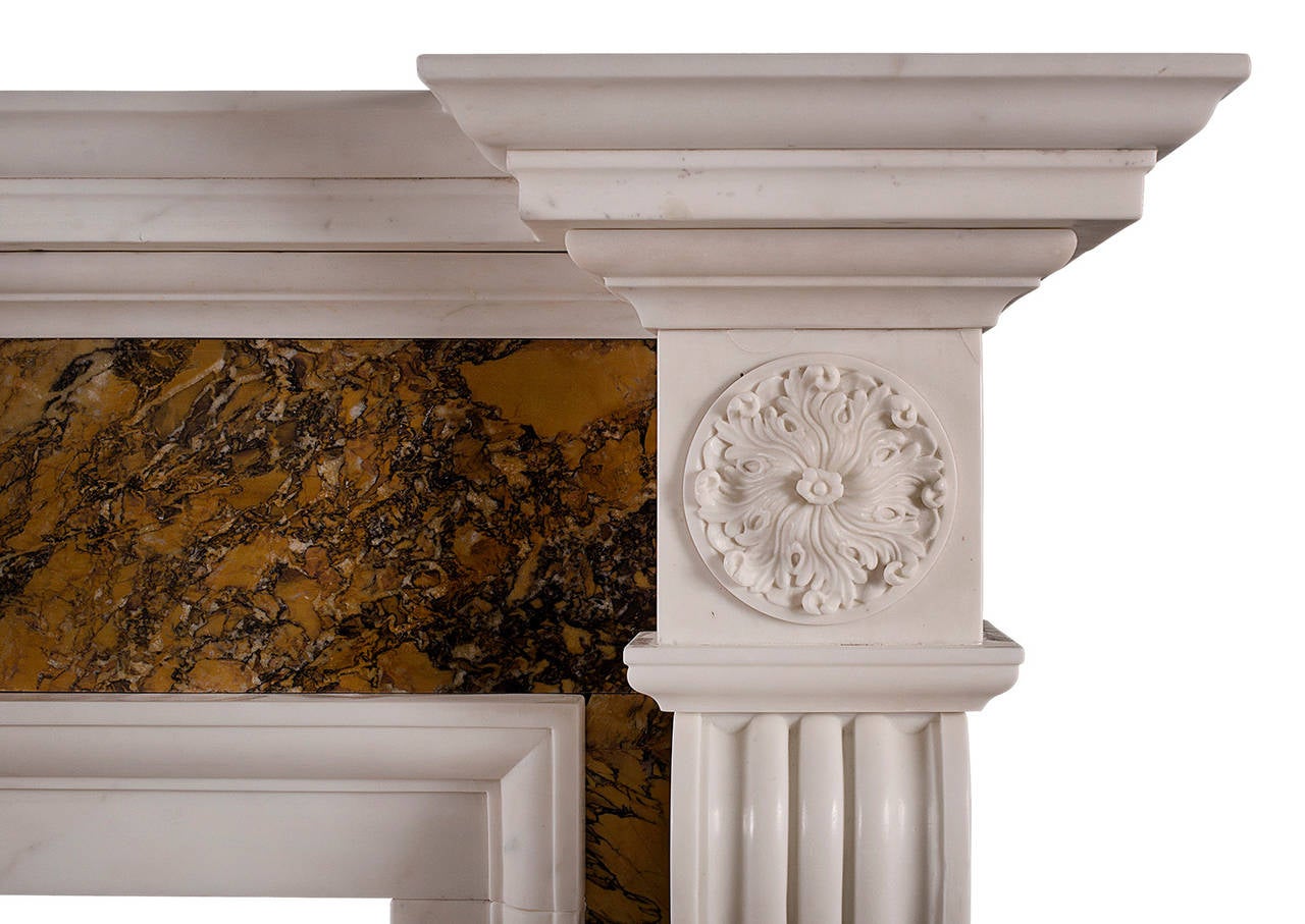 statuary and sienna marble georgian chimneypiece mantel