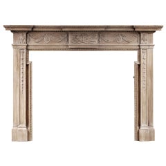 Antique 19th Century English Wood Mantelpiece in the Georgian Style
