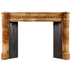 A Siena French Antique Marble Mantel Piece with Ormolu enrichments 10