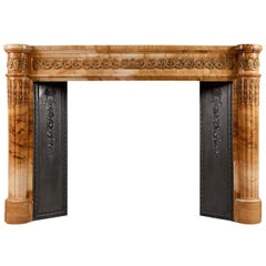 Siena French Antique Marble Mantel Piece with Ormolu Enrichments
