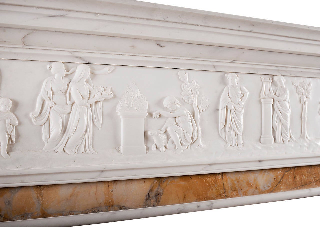 statuary and sienna marble georgian fireplace mantel