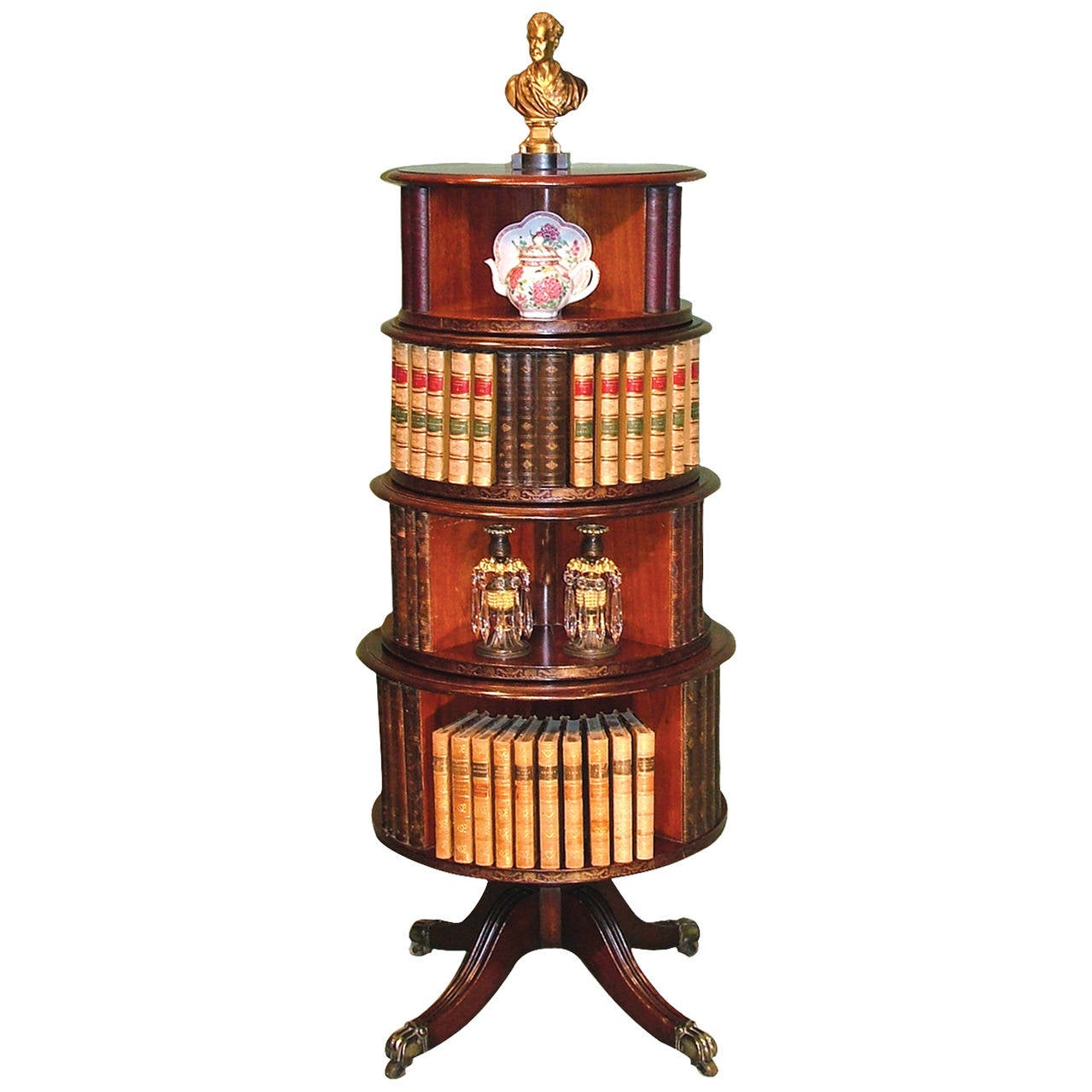 Mid19th Century Mahogany Revolving Bookcase For Sale at 1stdibs