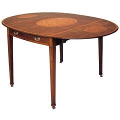 Large Oval Mahogany Pembroke Table 4