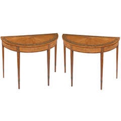 Pair of 19th Century Satinwood Pier or Serving Tables 9