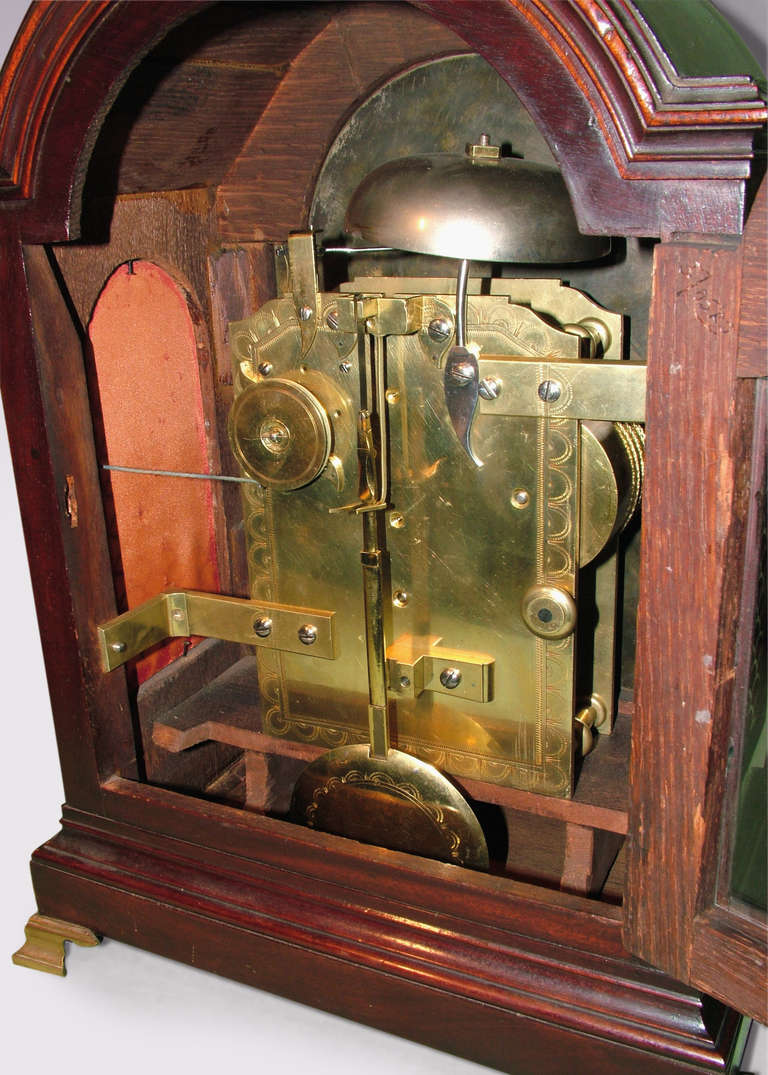 19th Century Regency Mahogany Bracket Clock In Excellent Condition In London, GB